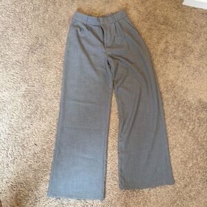 Abercrombie & Fitch Gray Wide-Leg Trousers